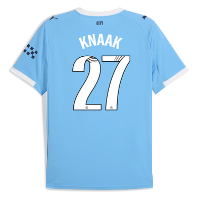 Manchester City Home Jersey 2025/26 With KNAAK 27 Printing